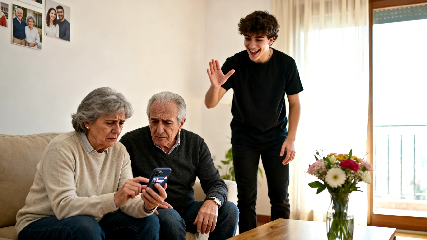 I nonni scoprono che i loro nipoti giovani adulti utilizzano i social media in modo rischioso, pubblicando contenuti personali inappropriati, interagendo con sconosciuti e condividendo informazioni sensibili, ma si sentono ignorati o derisi quando cercano di intervenire, percependo di non avere gli strumenti culturali e digitali per affrontare la situazione in modo efficace."